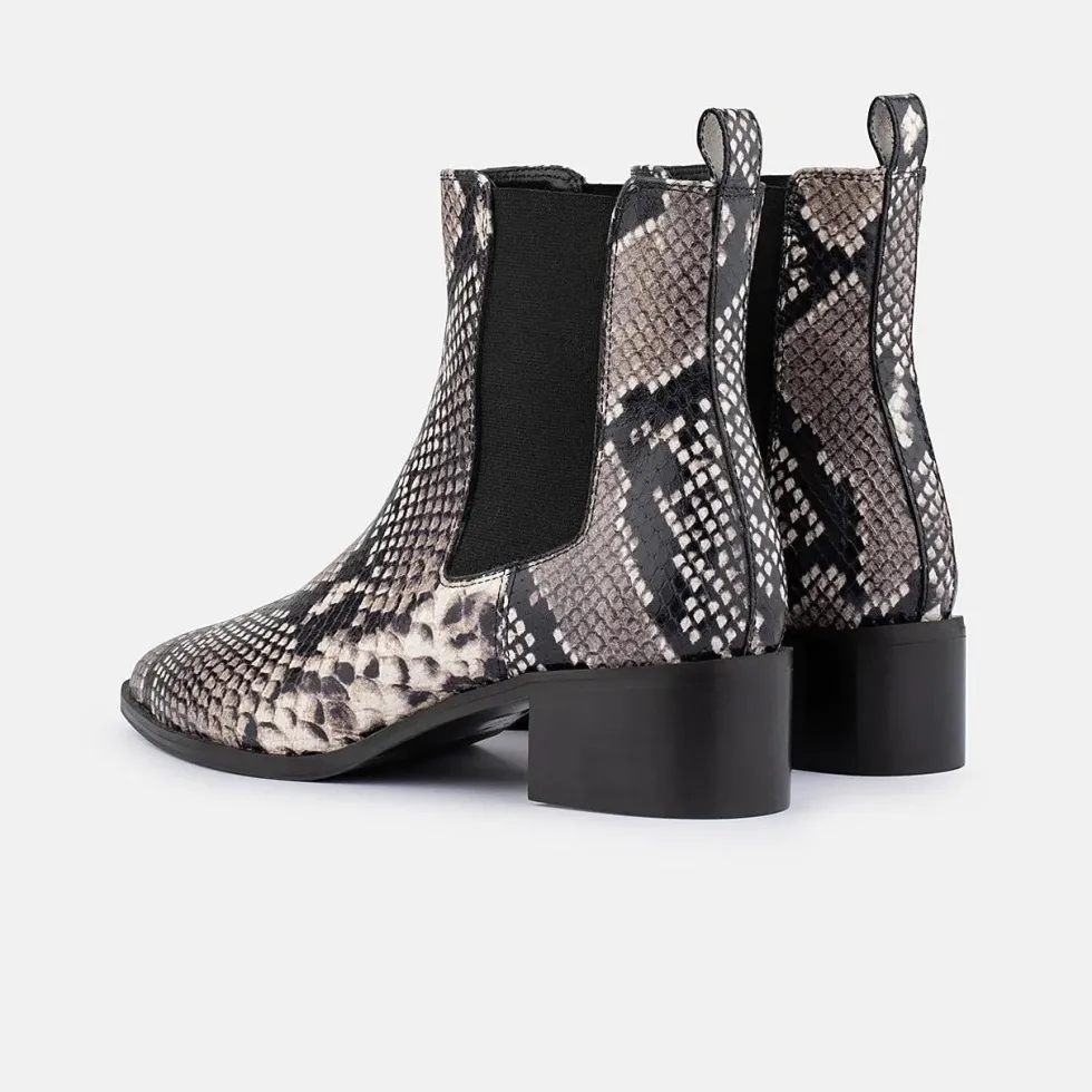 Discount 'Carina Boot' - Snake Emboss Leather Boots