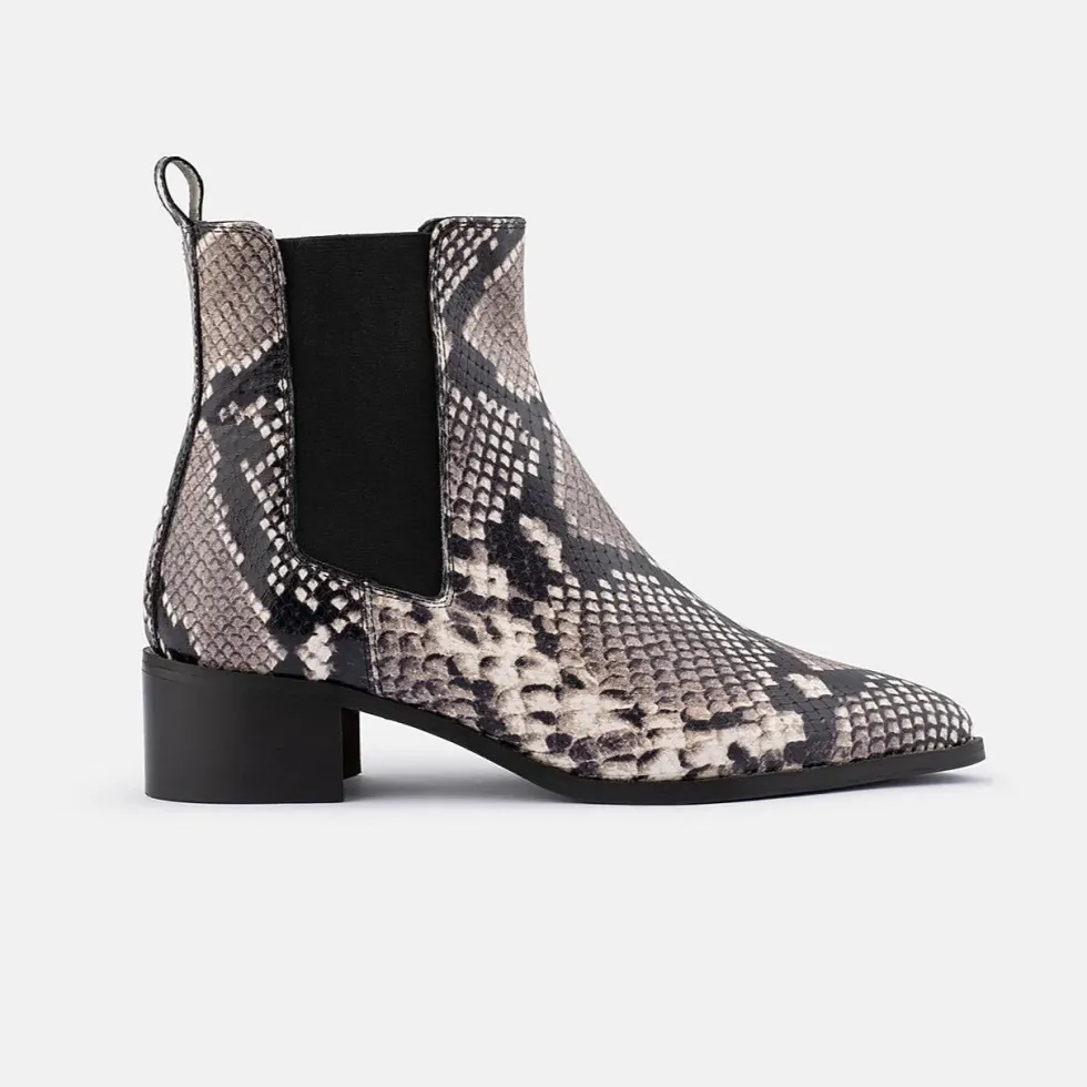 Discount 'Carina Boot' - Snake Emboss Leather Boots