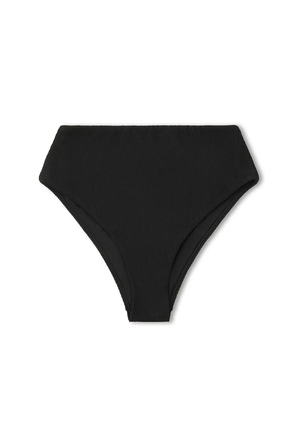 Best 'Black Textured Waisted Full Brief' Swimwear