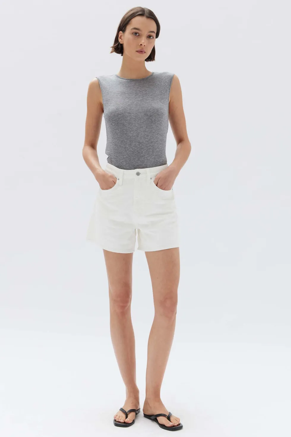 Outlet 'Vintage Denim Short’ - Ecru Shorts|Denim