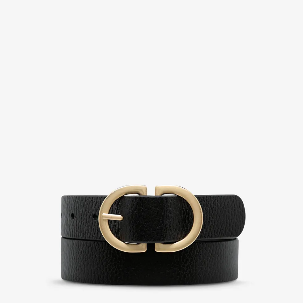 Clearance 'In Reverse' Belt - Black / Gold Belts