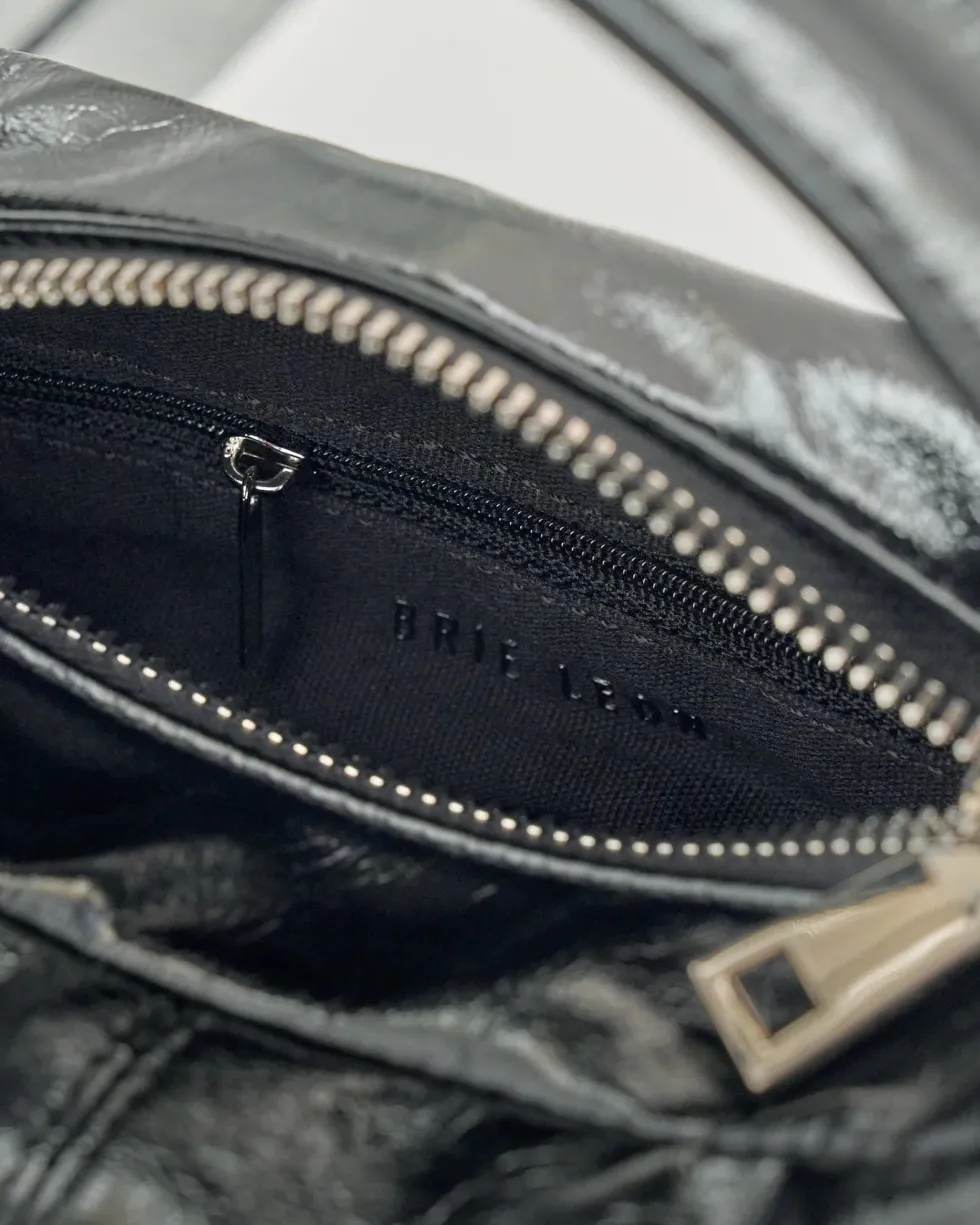 Clearance 'Luca Mini Bag Glossy Crinkle' - Black Bags