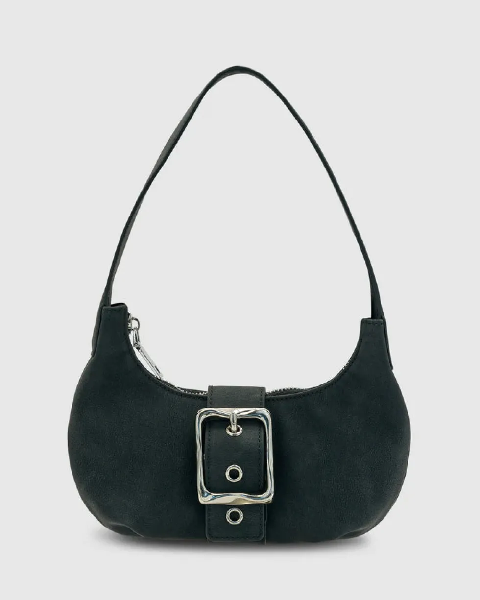 Outlet 'Everyday Mini Baguette Bag' - Black Corn Suede Bags