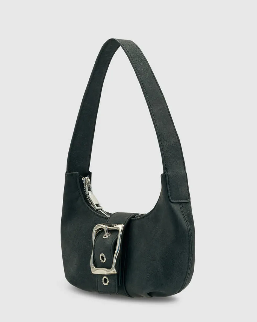 Outlet 'Everyday Mini Baguette Bag' - Black Corn Suede Bags