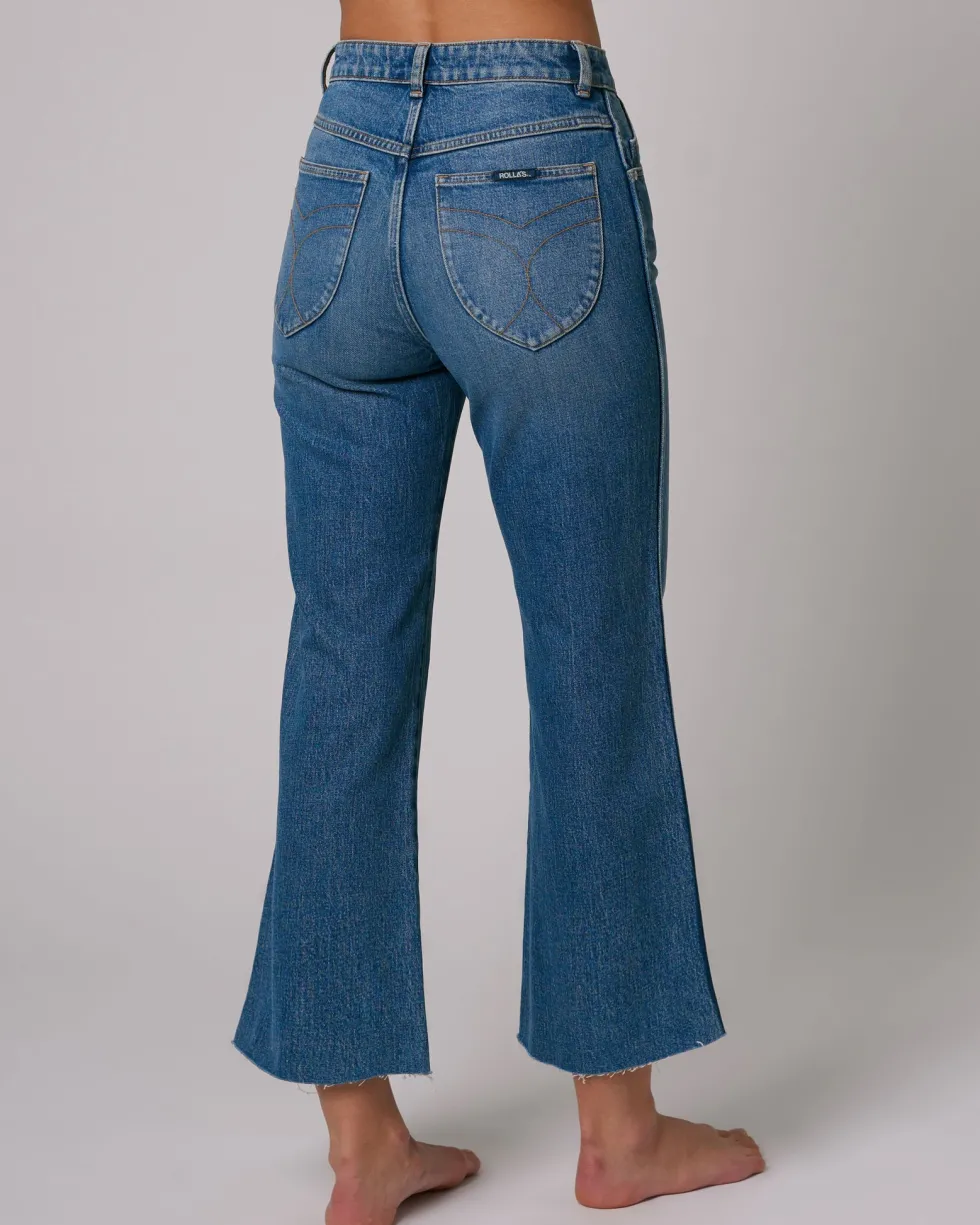 Clearance 'Classic Flare Crop Seattle' - Vintage Blue Denim