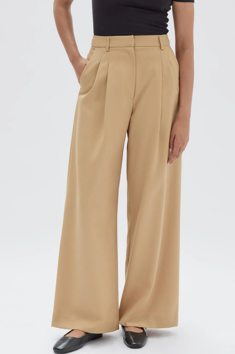 Best 'Roberta Wool Pant' - Tan Bottoms