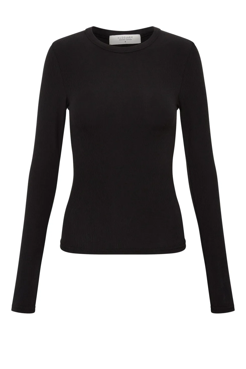 Clearance 'Organic Rib LS Tee' - Black Basics