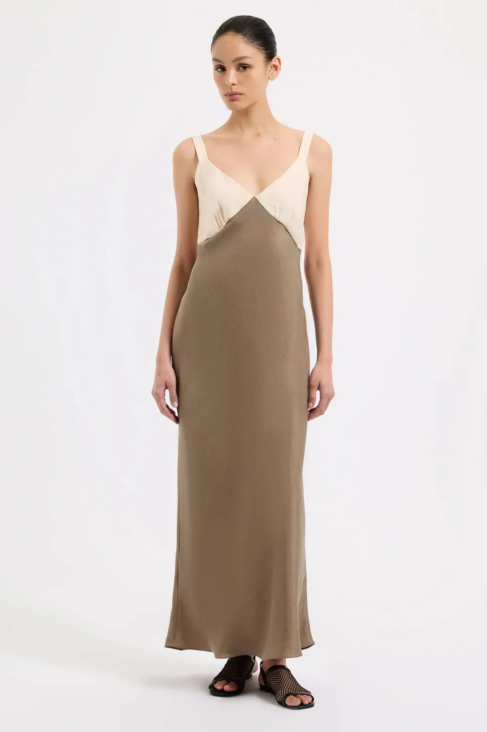 Sale 'Seshni Tencel Slip Dress' - Chestnut Splice Dresses