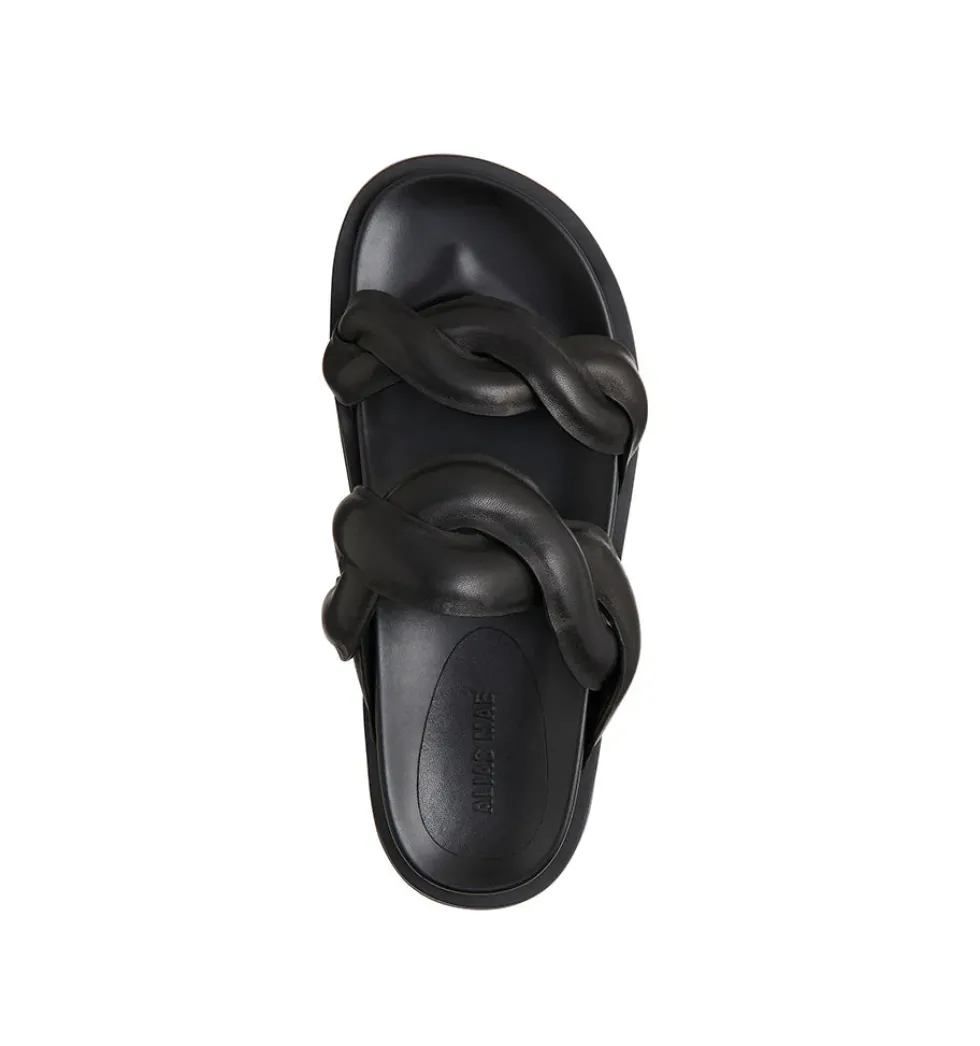 Clearance 'Pantone' - Black Leather Sandals & Slides