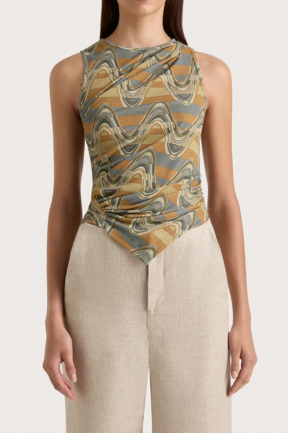 Clearance 'Loire Top' - Ripple Green Tops