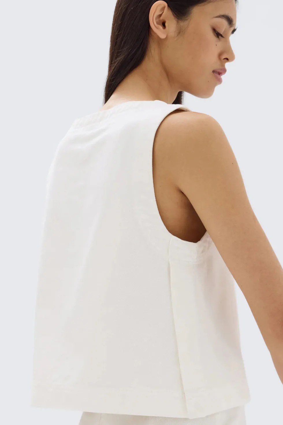 Online 'Zoey Twill Top' - Cream Tops|Sets