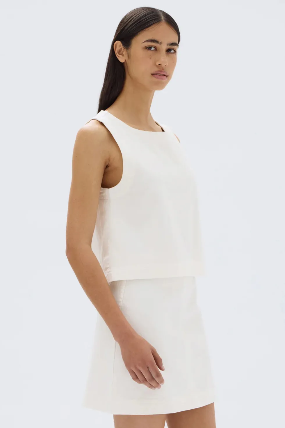 Online 'Zoey Twill Top' - Cream Tops|Sets