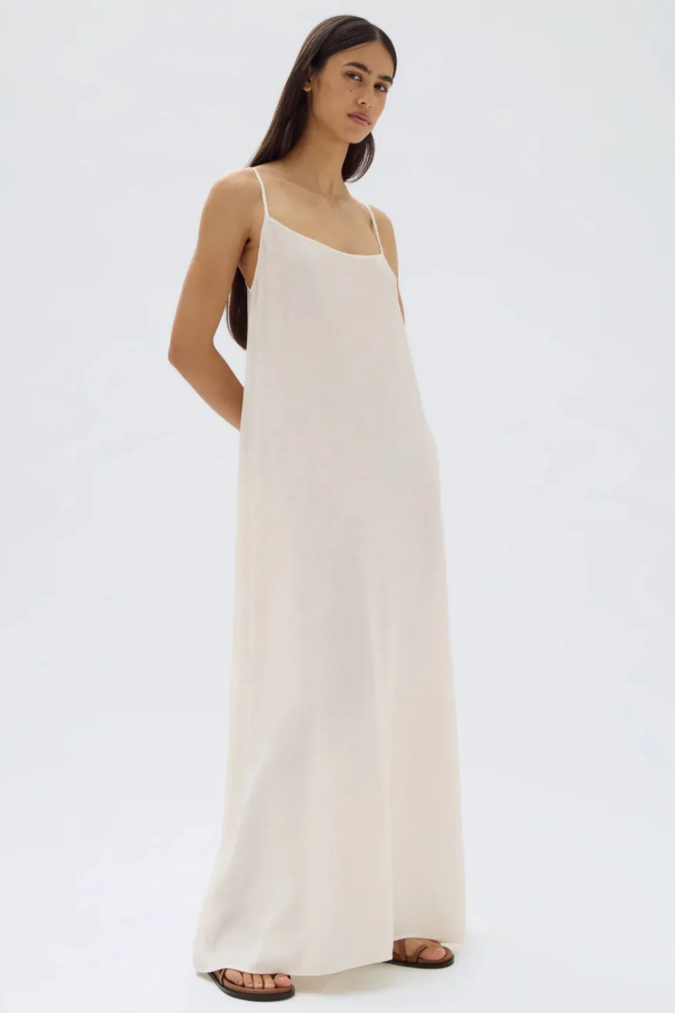Hot 'Lani Crinkle Maxi Dress' - Stone Dresses