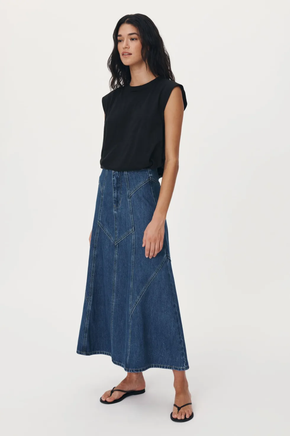 Best 'Jeanette Denim Midi Skirt' - Classic Denim Skirts