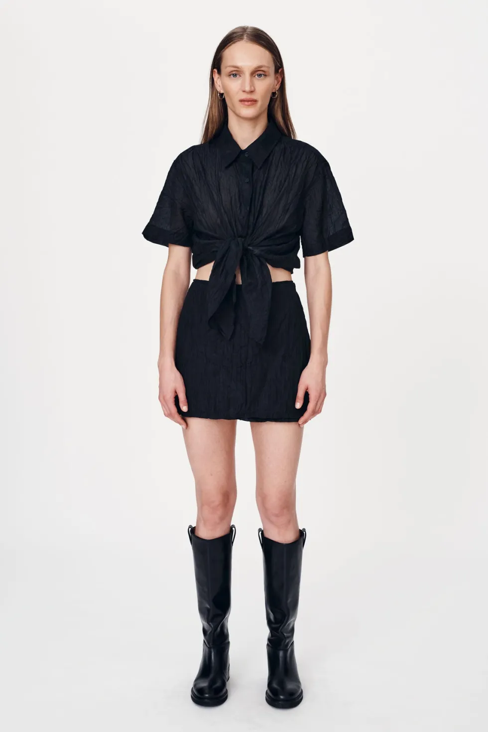 Online 'Jole Silk Mini Wrap Skirt' - Noir Skirts|Sets