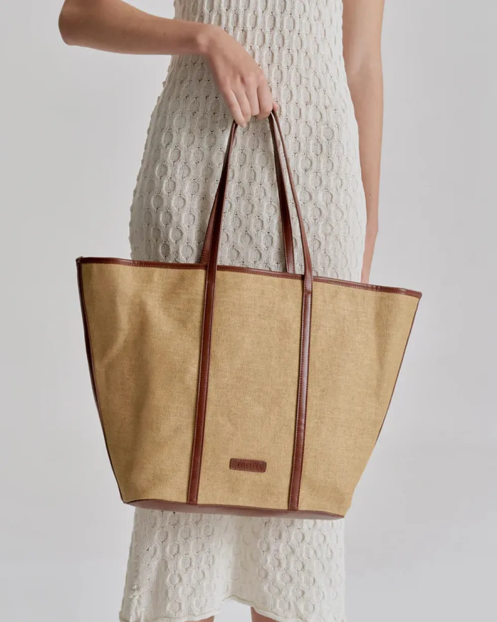 Online 'Ritual Tote Large' - Natural/Saddle Bags