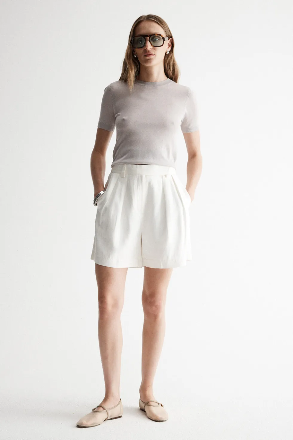 Hot 'Sandy Knit Tee' - Stone Basics