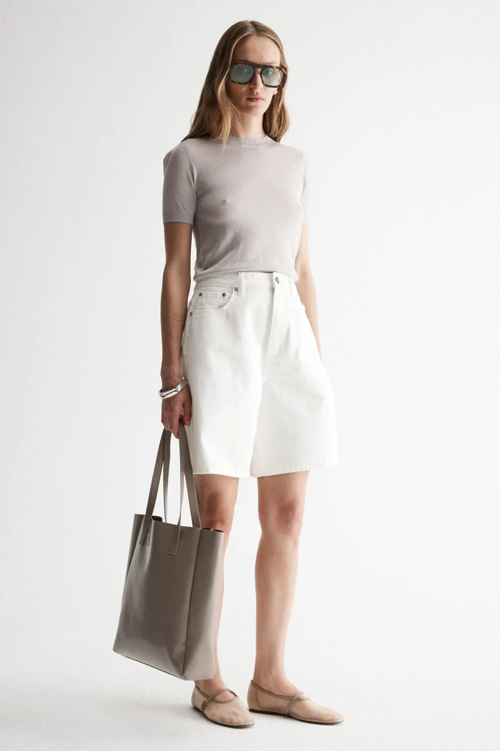 Hot 'Sandy Knit Tee' - Stone Basics