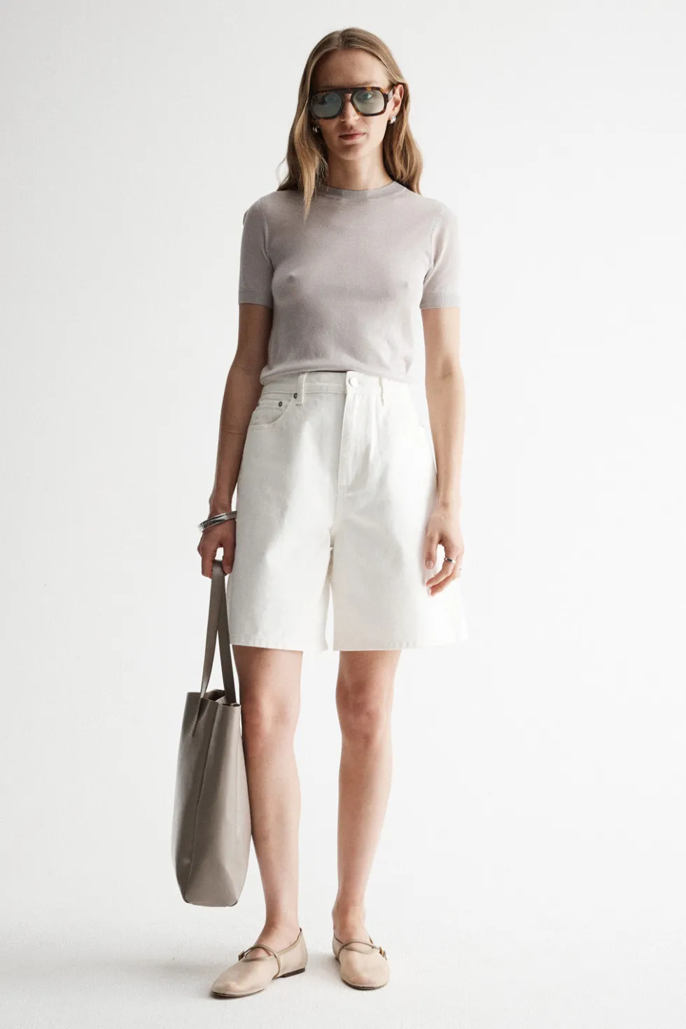 Hot 'Sandy Knit Tee' - Stone Basics