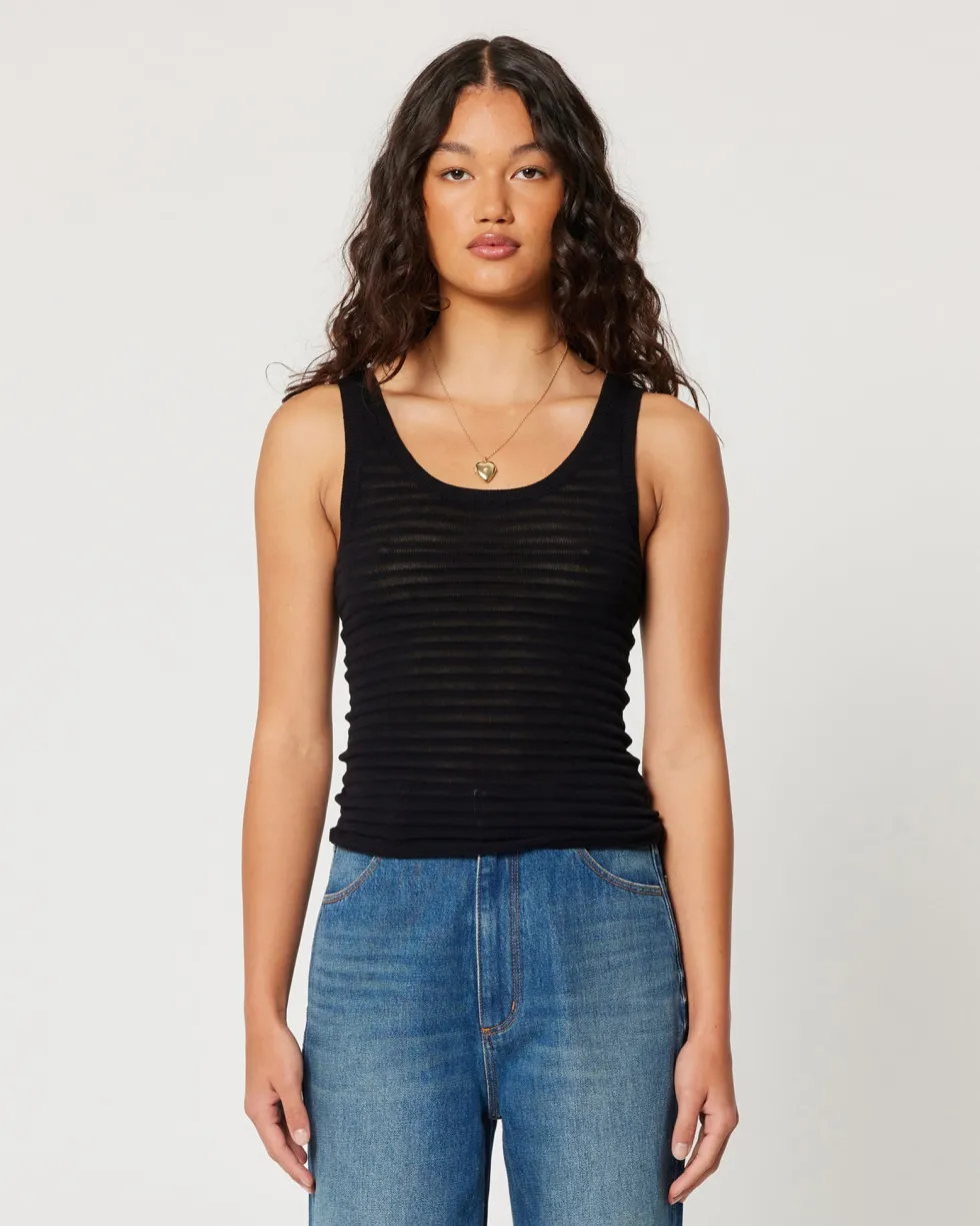 Outlet 'Toni Egdar Knit Tank' - Black Basics