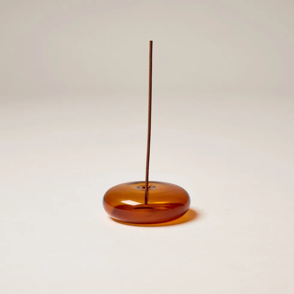 Hot Glass Vessel Incense Holder - Amber Home & Living