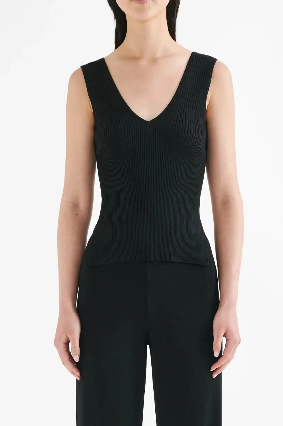 Sale 'Mason Knit Top' - Black Tops