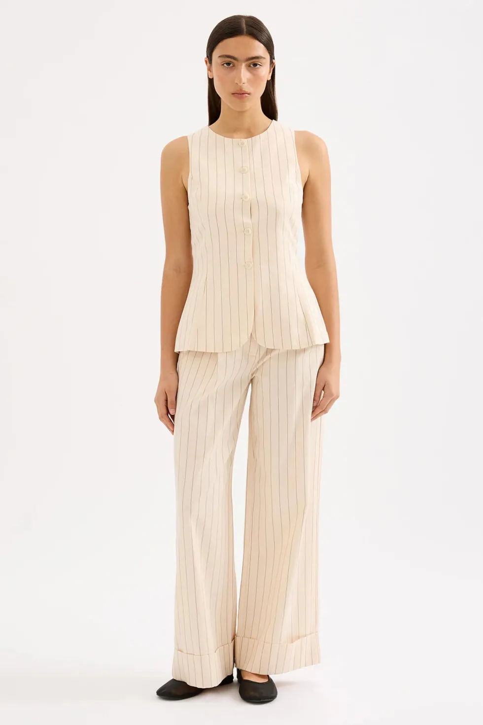 Hot 'Irving Pinstripe Vest' - Irving Stripe Tops
