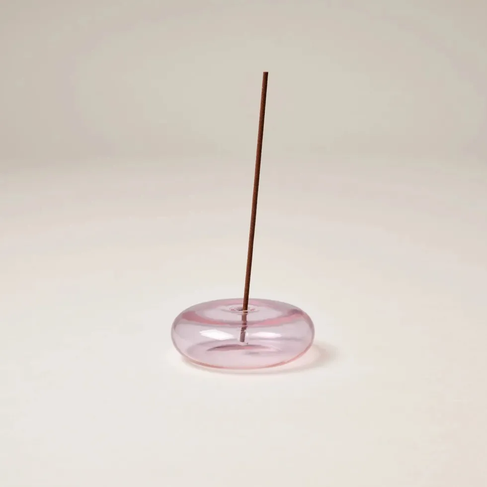 Fashion Glass Vessel Incense Holder - Pink Home & Living