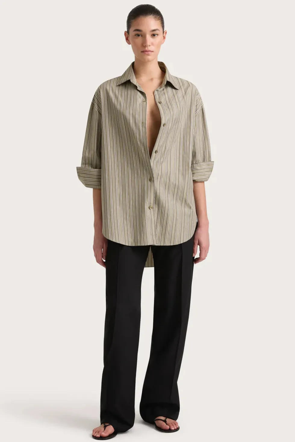 Sale 'En Vau Shirt' - Khaki Stripe Shirts